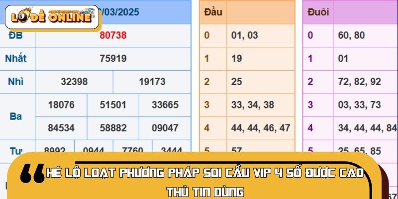 Hé lộ loạt phương pháp soi cầu VIP 4 số được cao thủ tin dùng