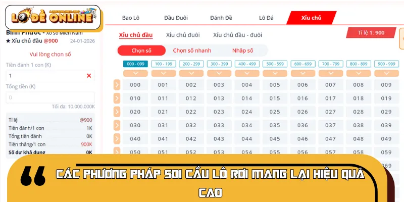 Những phương pháp thực hiện soi cầu lô rơi đem lại nhận định chuẩn